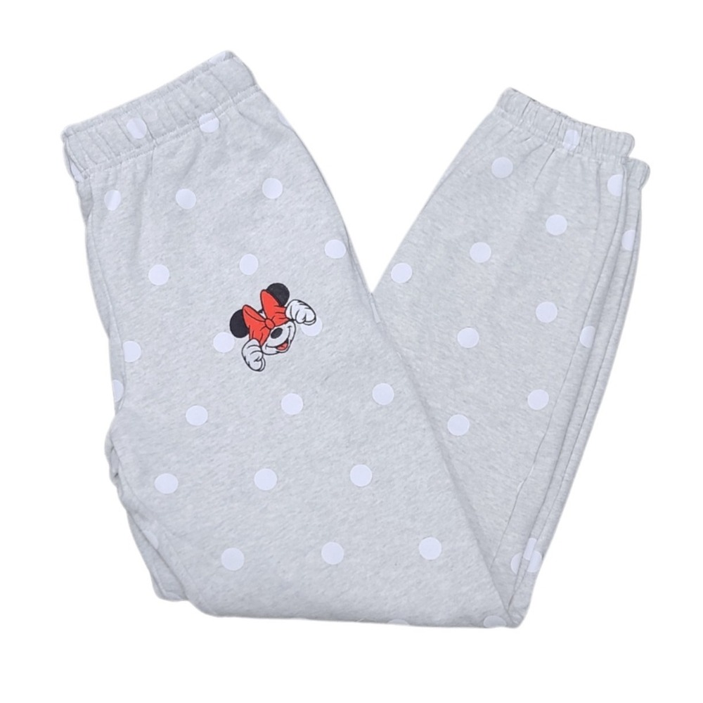 Disney Minnie Mouse Polka Dot Jogger Sweatpants‎ Women's Small Gray